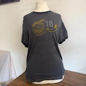 Dominican Republic Men's Gray Graphic T-Shirt with Black Trim Small